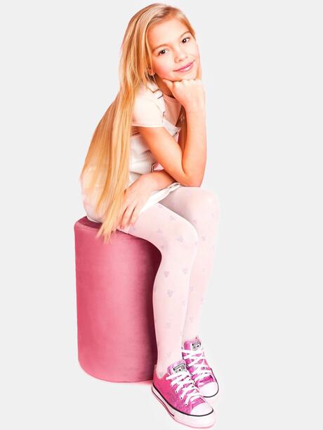 Rajstopy w brokatowe serduszka 40 DEN