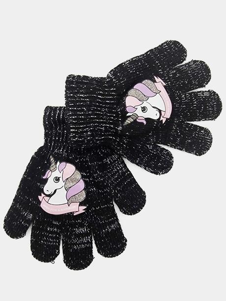 Rękawiczki błyszczące z motywem jednorożca