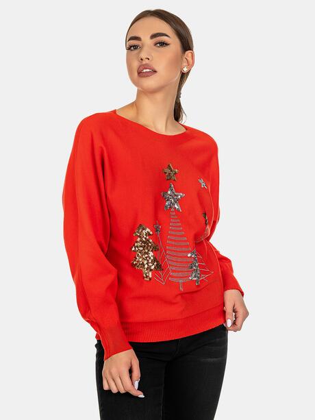 Sweter świąteczny z cekinami
