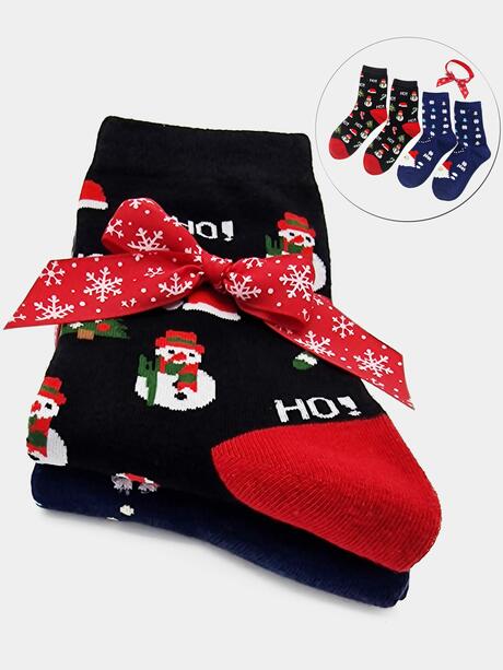 2-pak Świąteczny 39-41 damski z ozdobną wstążką