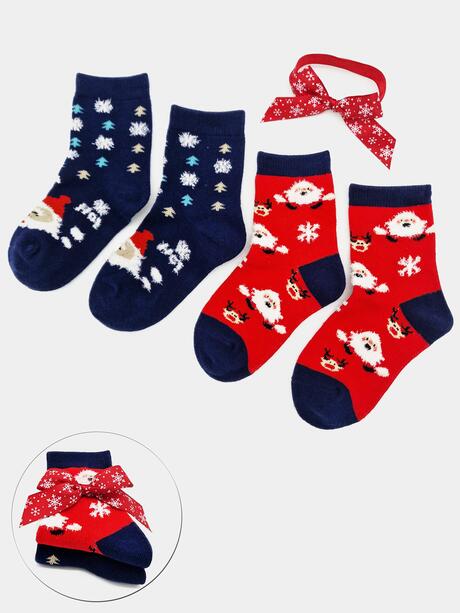 2-pak Świąteczny 23-26 dziecięcy z ozdobną wstążką