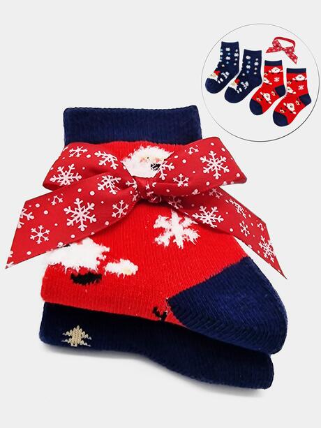 2-pak Świąteczny 23-26 dziecięcy z ozdobną wstążką