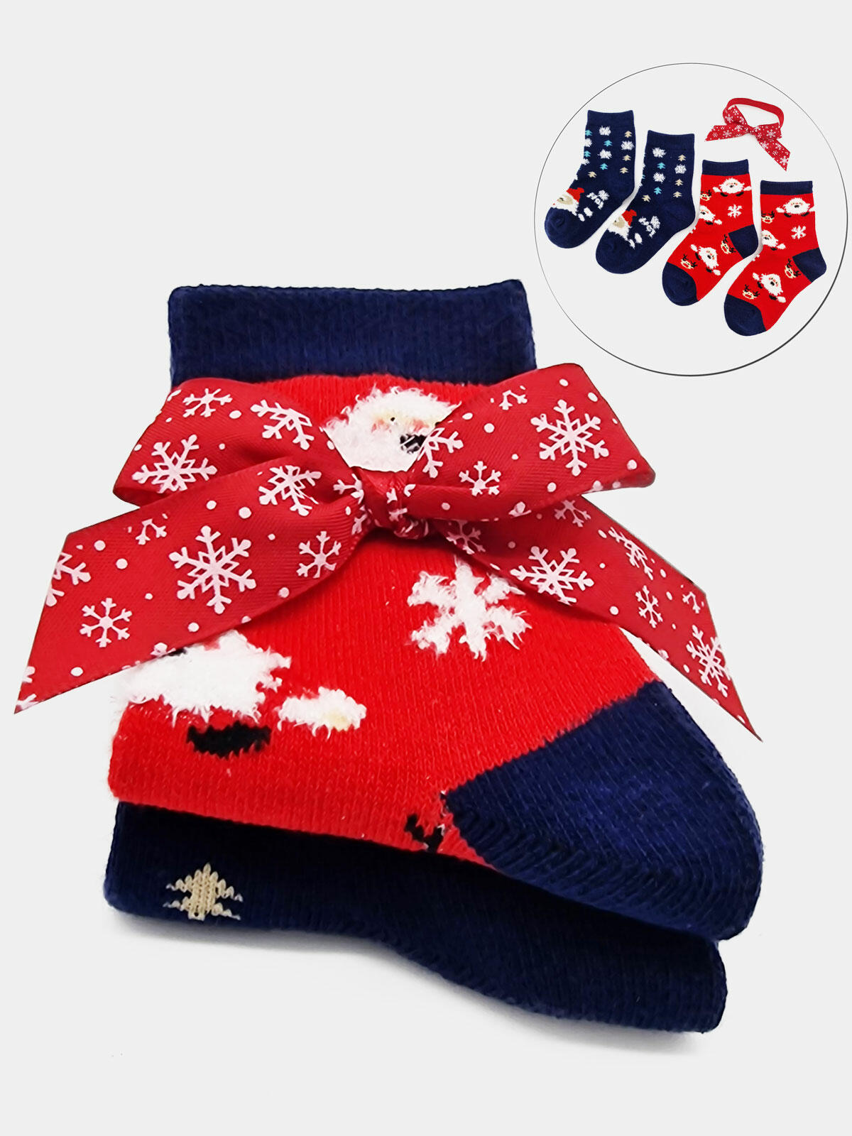 2-pak Świąteczny 27-30 dziecięcy z ozdobną wstążką