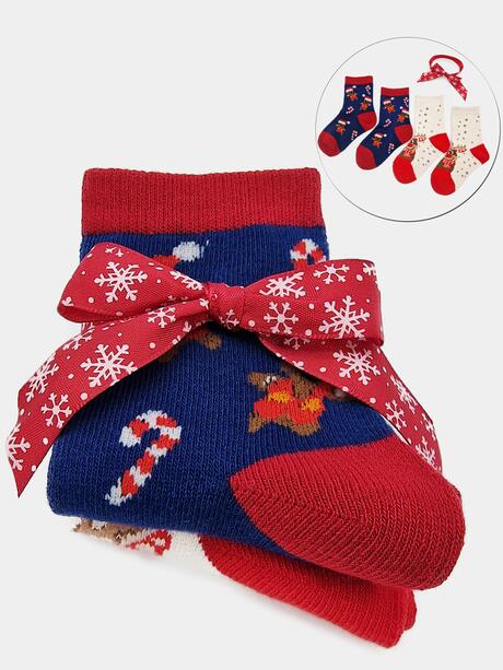 2-pak Świąteczny 23-26 dziecięcy z ozdobną wstążką