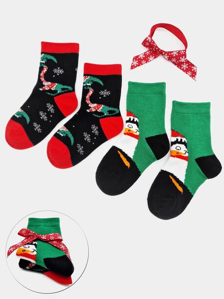 2-pak Świąteczny 23-26 dziecięcy z ozdobną wstążką