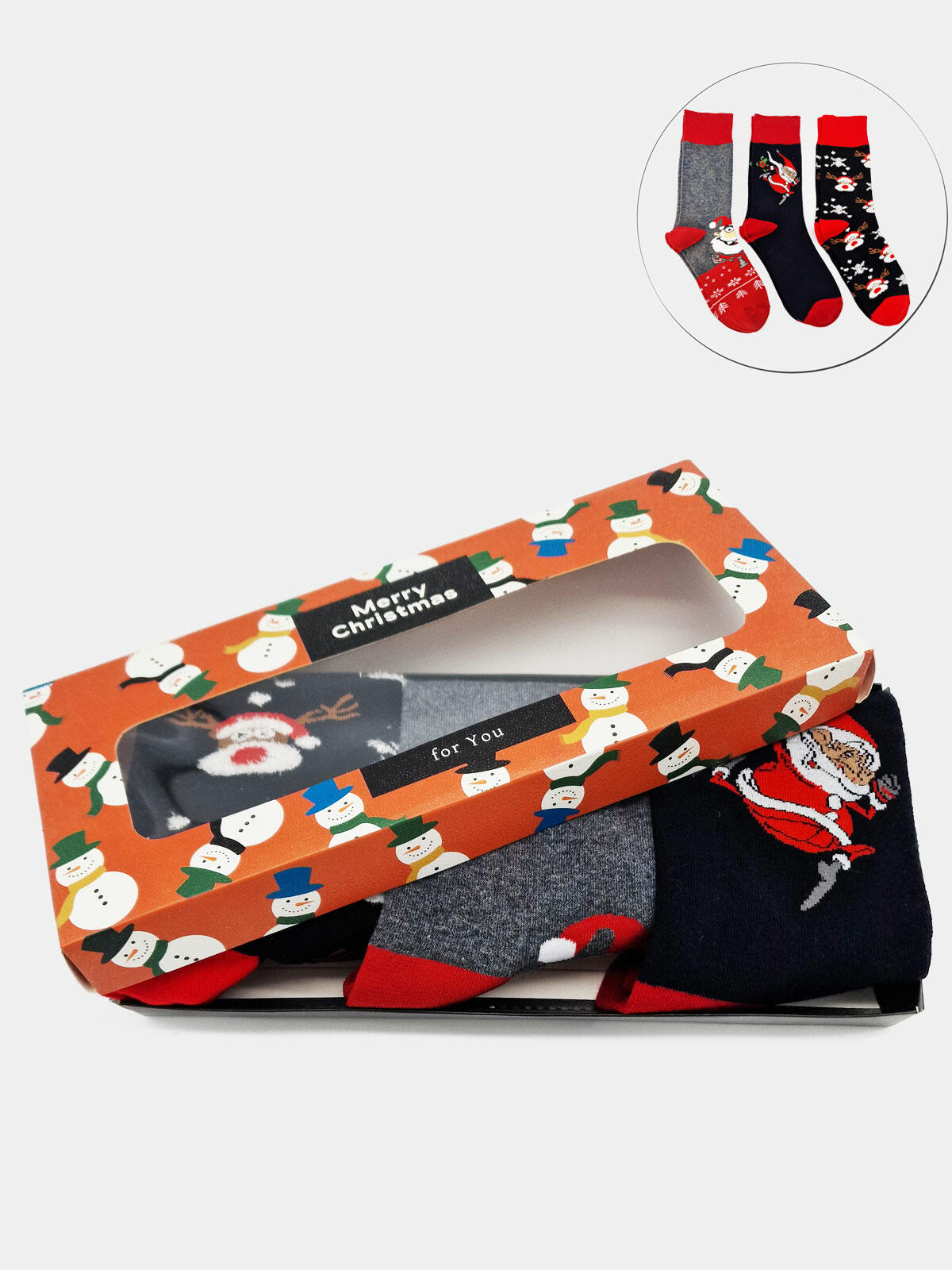 3-pak Świąteczny 39-42 męski w prezentowym pudełku