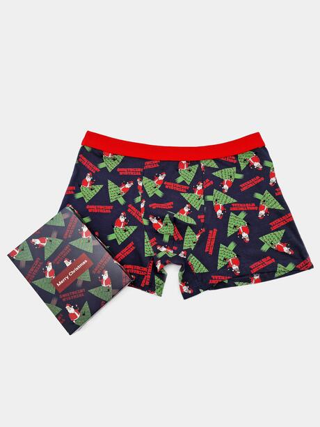 Świąteczne bokserki męskie w prezentowym pudełku