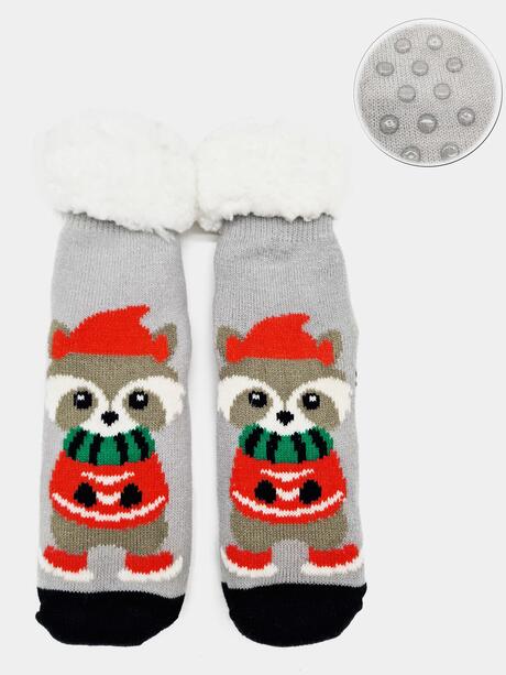 Ciepłe skarpety dziecięce z ABS i futerkiem