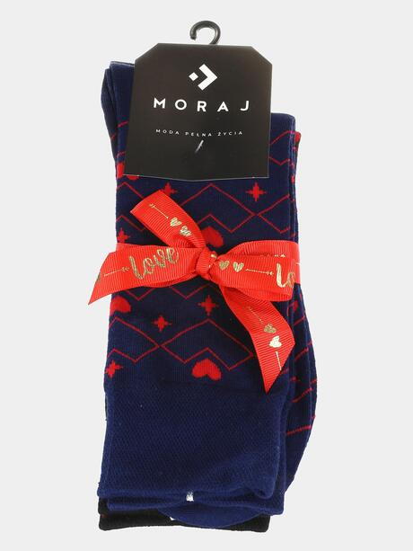 Walentynkowe skarpety męskie 2-pak z ozdobną wstążką