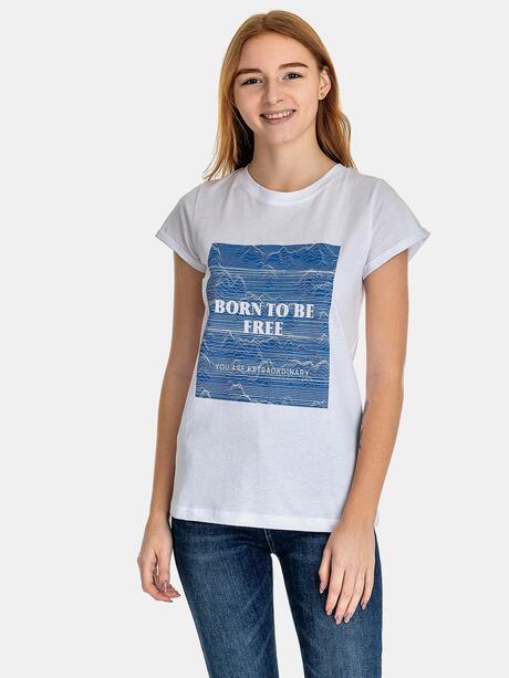 Bawełniany t-shirt z nadrukiem