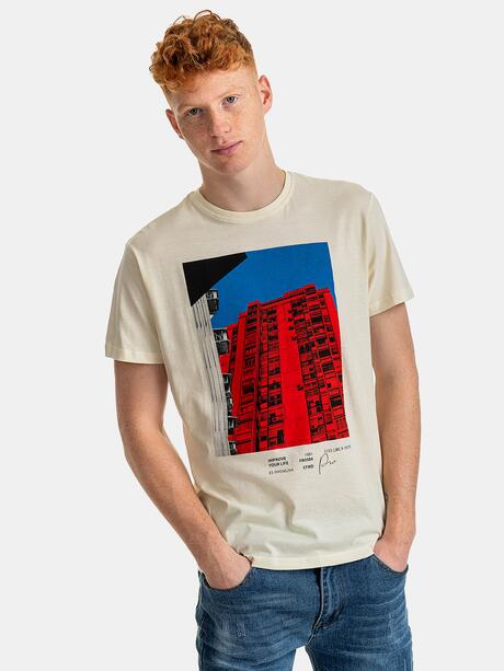 Bawełniany t-shirt z nadrukiem