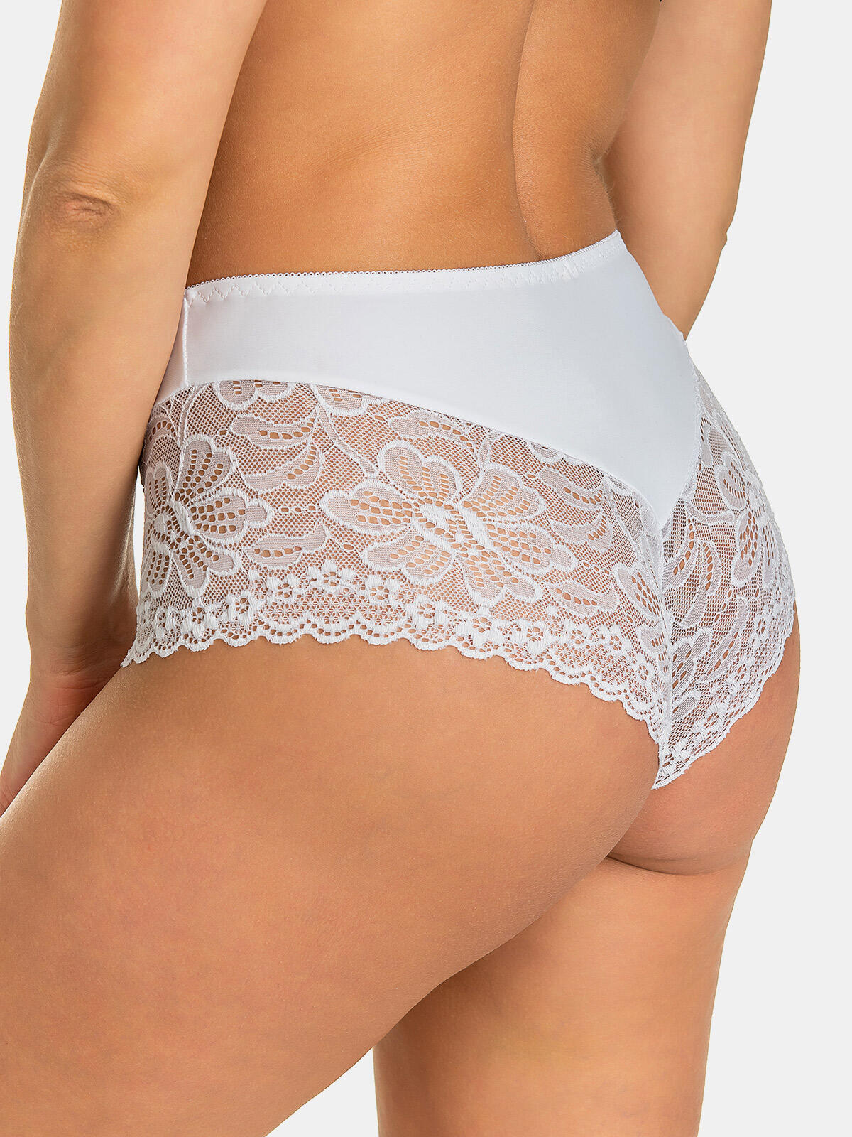 Majtki koronkowe z wysokim stanem 3-pak