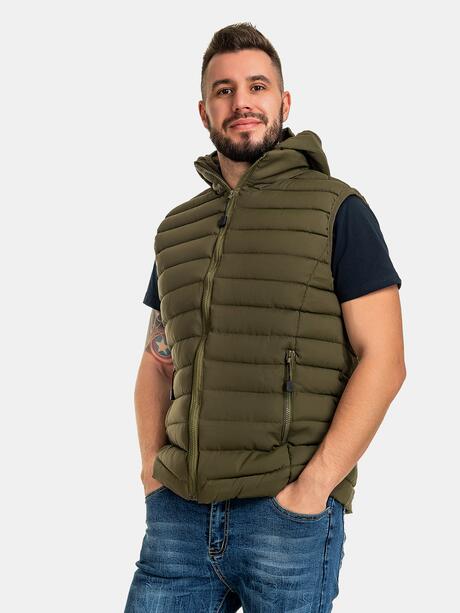 Pikowana kamizelka z kapturem