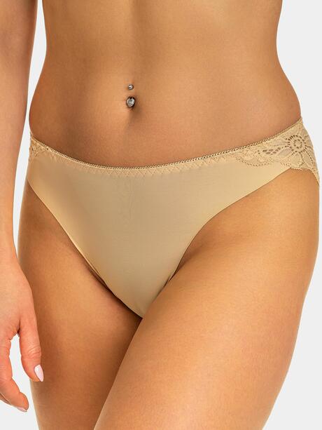 Majtki laserowo cięte z koronką 3-pak