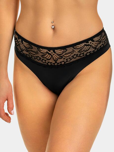 Majtki laserowo cięte z koronką