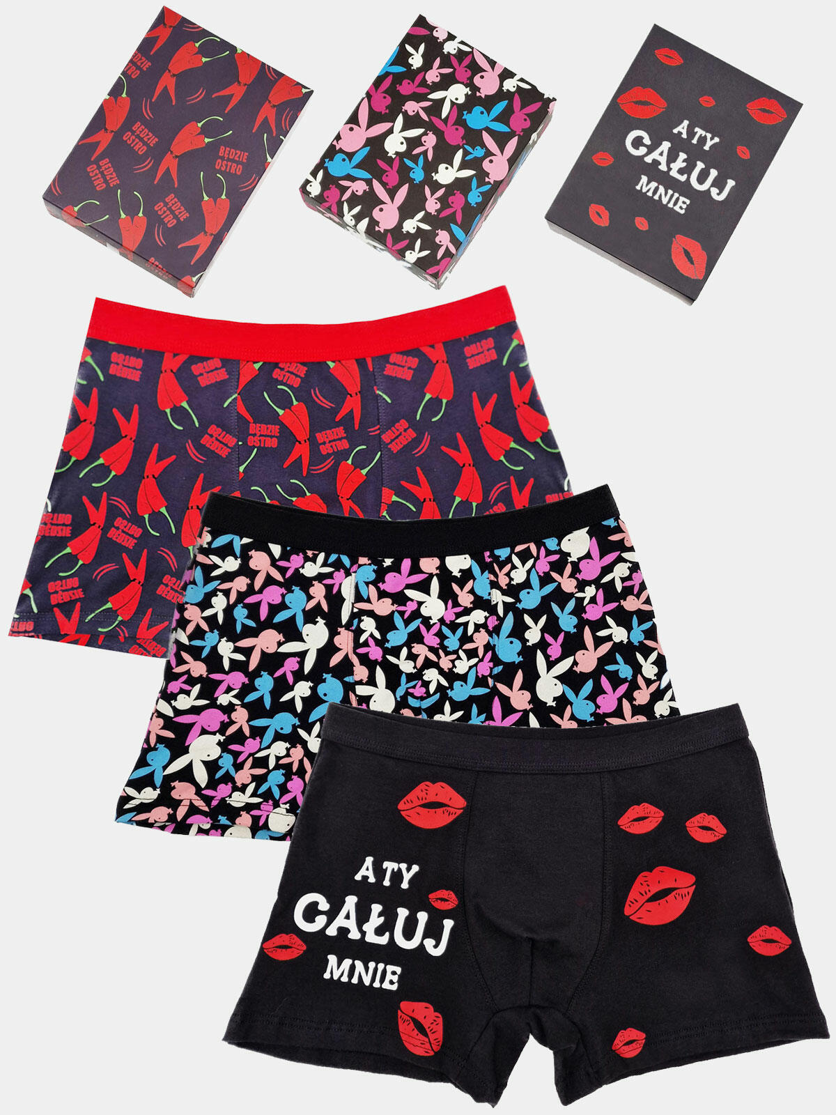 Zestaw bokserki męskie na walentynki M