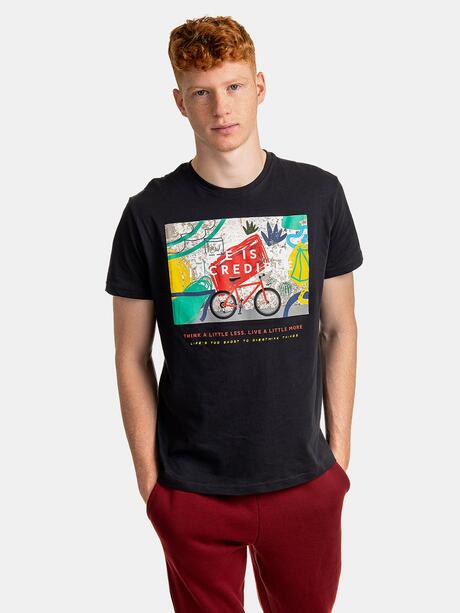 Bawełniany t-shirt z nadrukiem