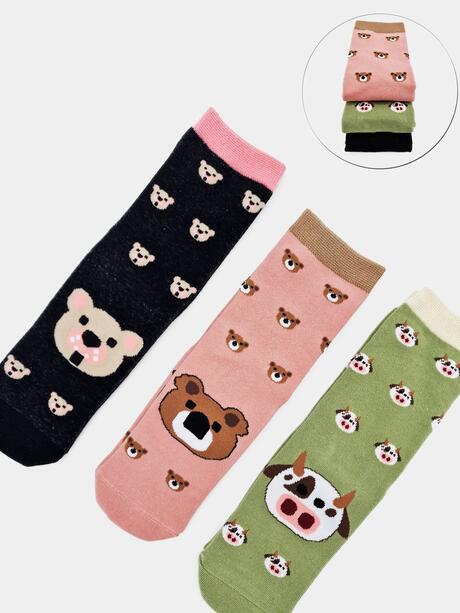 Skarpety ze zwierzątkami 3-pak 23-26
