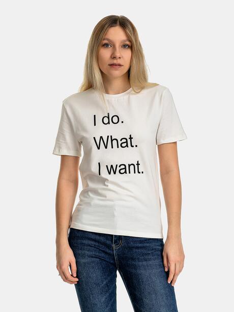 Bawełniany t-shirt z napisem