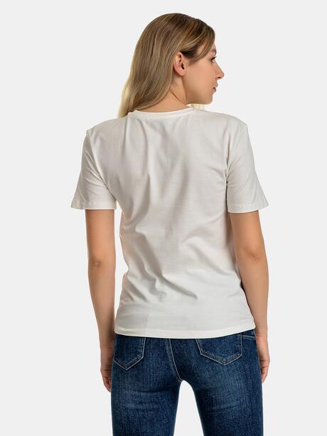 Bawełniany t-shirt z napisem