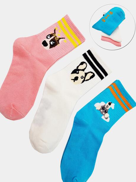 Skarpety w pieski 3-pak 31-34