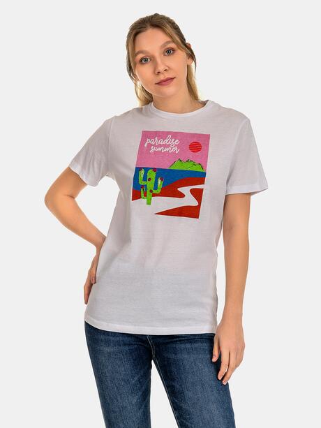 Bawełniany t-shirt z nadrukiem