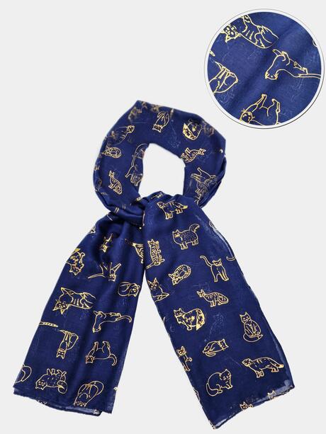 Szal z metalicznym nadrukiem