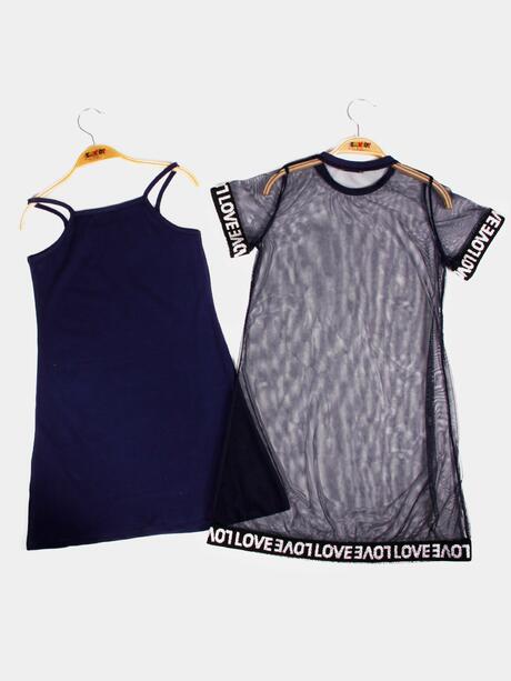 Dwuczęściowa sukienka z siateczki