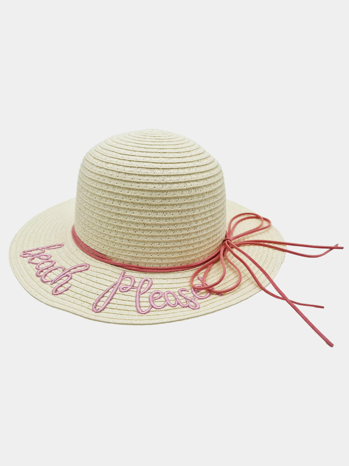 Pleciony kapelusz z rzemykiem