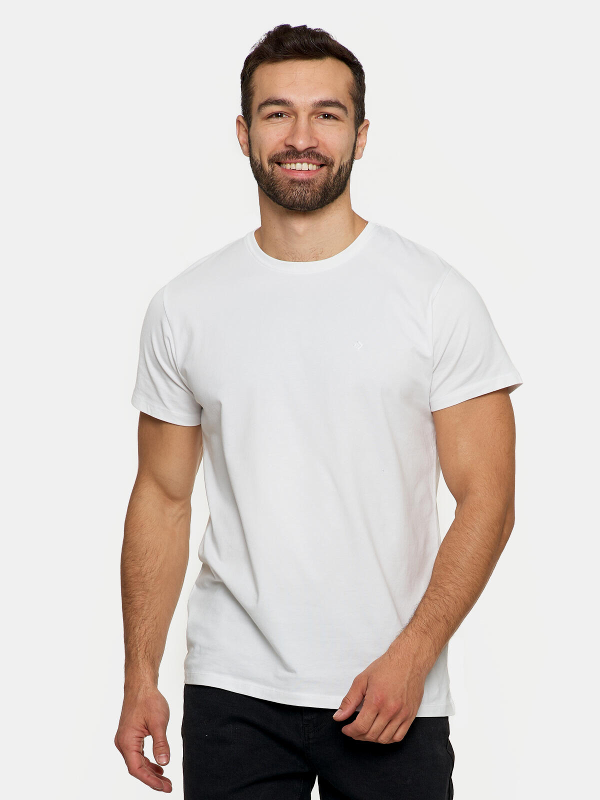 Gładki t-shirt z bawełny czesanej