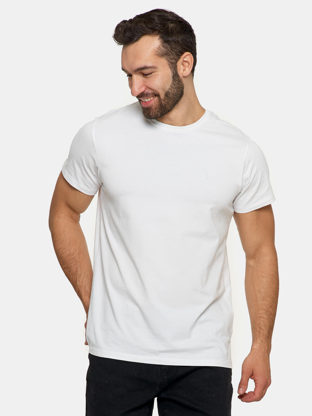 Gładki t-shirt z bawełny czesanej