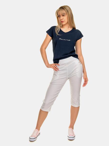 Gładkie spodnie 3/4 plus size