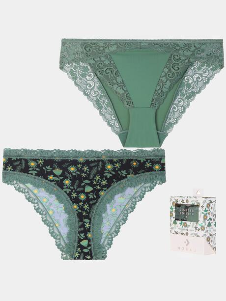 Majtki z koronkowym wykończeniem 2-pak