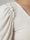 Prążkowana damska bluzka z wiązaniem