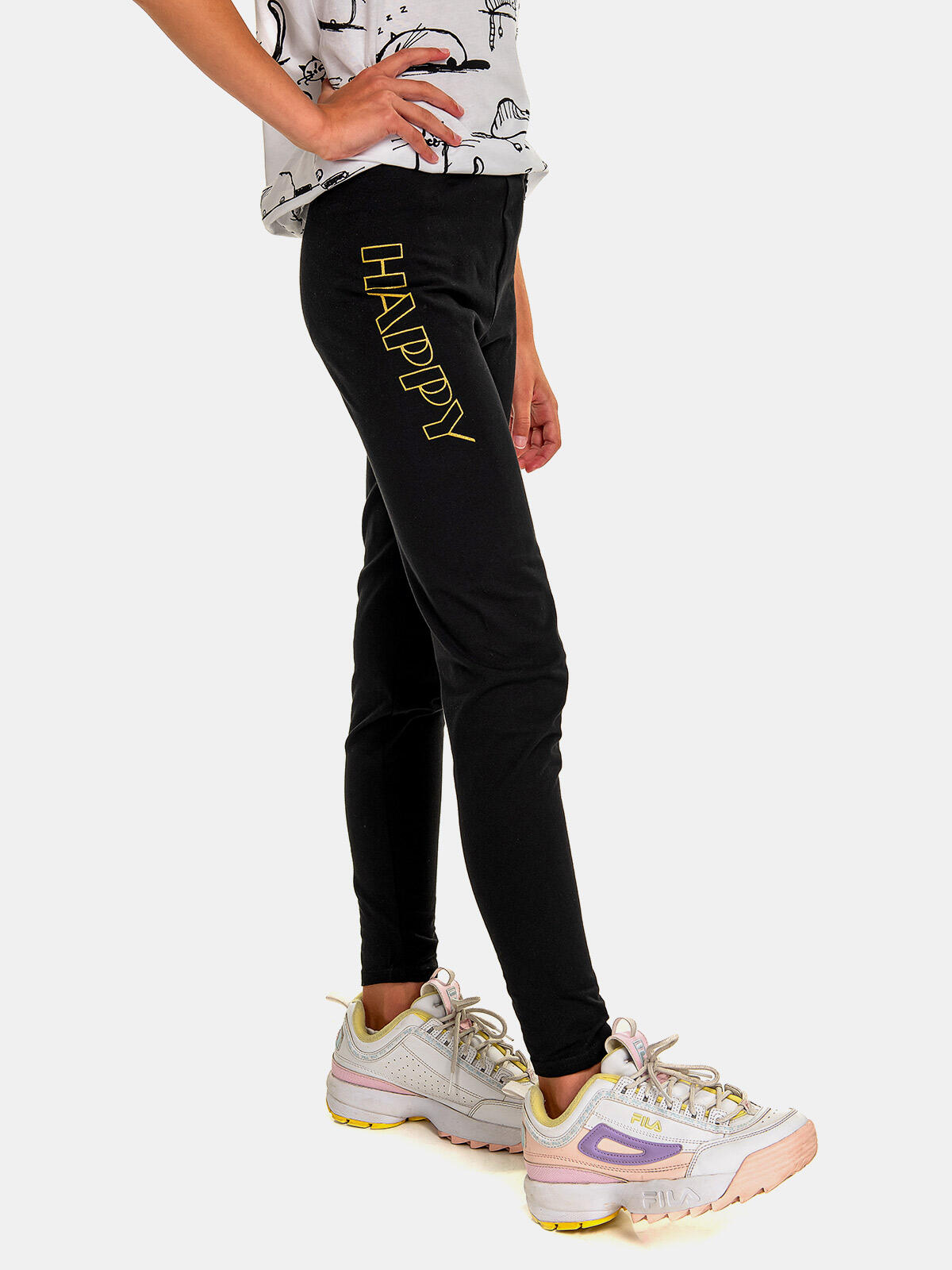 Bawełniane legginsy z nadrukiem