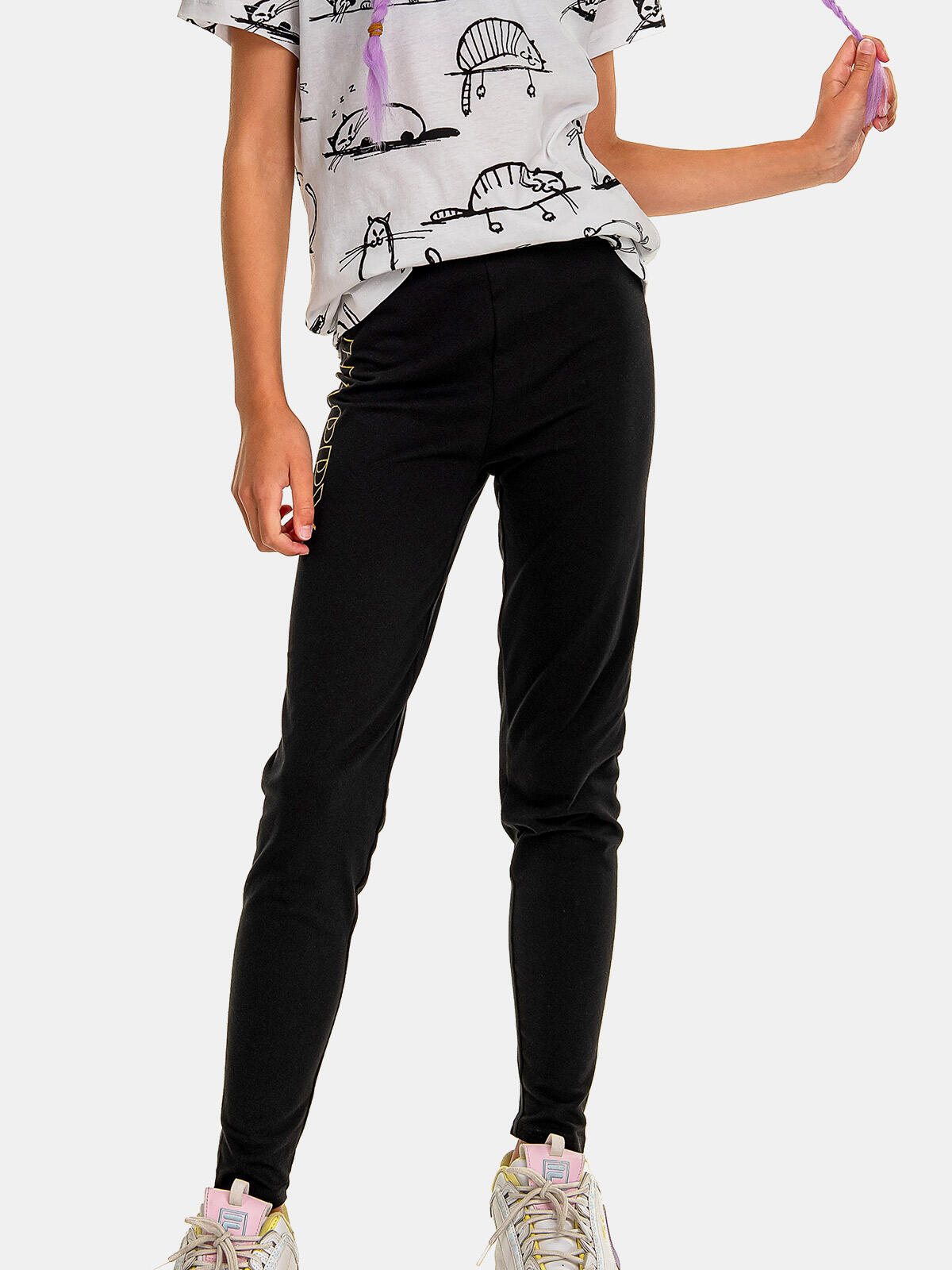 Bawełniane legginsy z nadrukiem