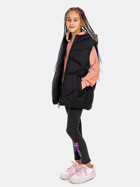 Pikowana kamizelka z kapturem