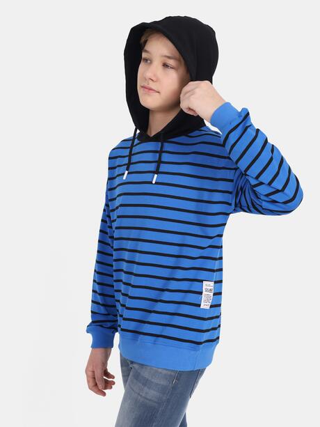 Bluza w paski z kapturem