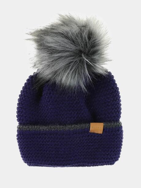 Czapka z pomponem ocieplana