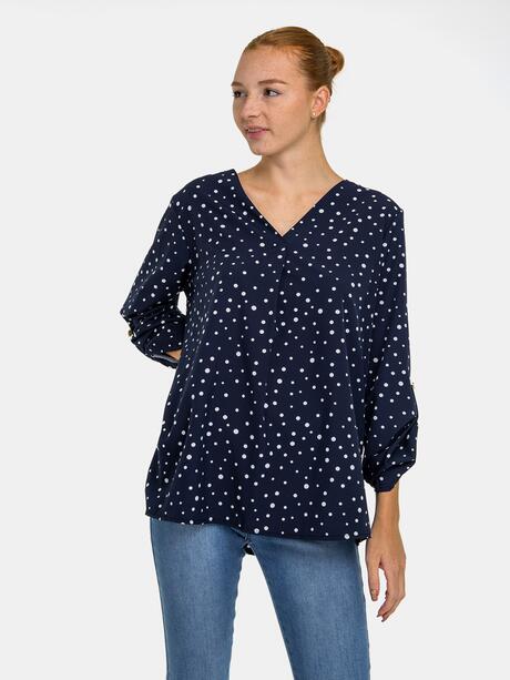 Wzorzysta bluzka z dekoltem V