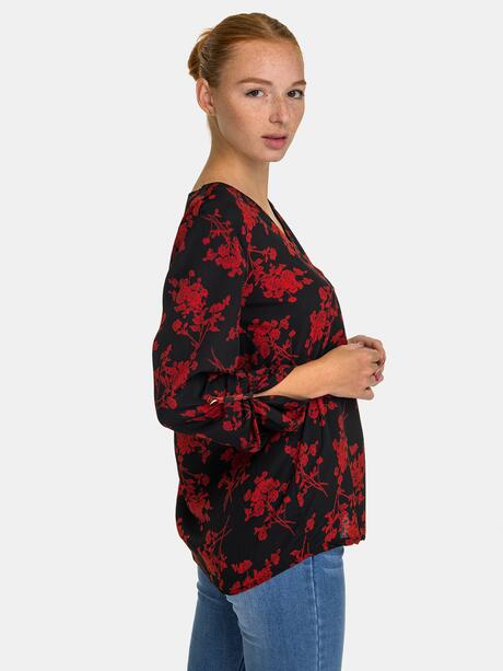 Wzorzysta bluzka z dekoltem V