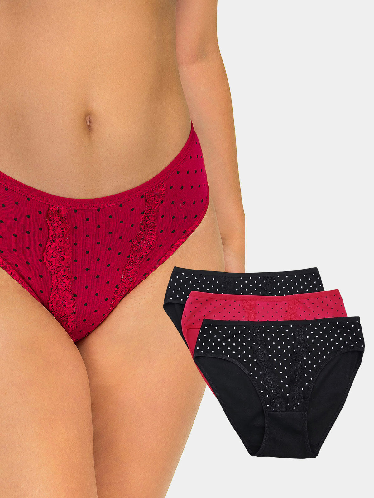 Majtki bawełniane plus size 3-pak