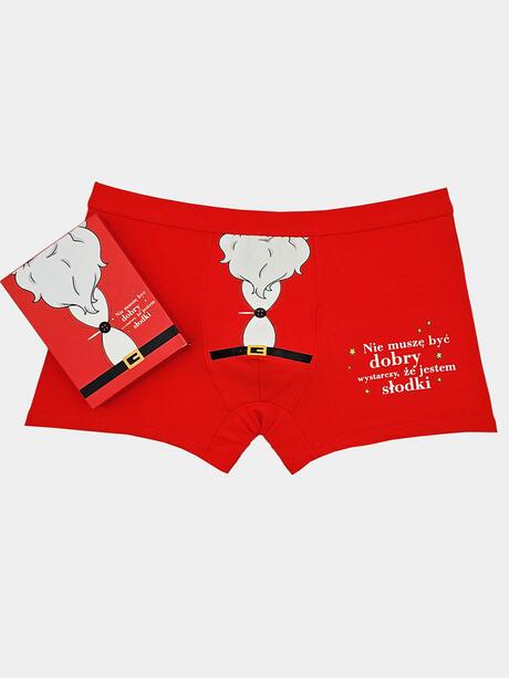 Świąteczne bokserki męskie w prezentowym pudełku