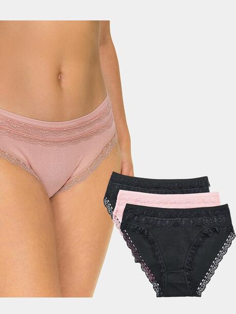 Majtki z koronką 3-pak