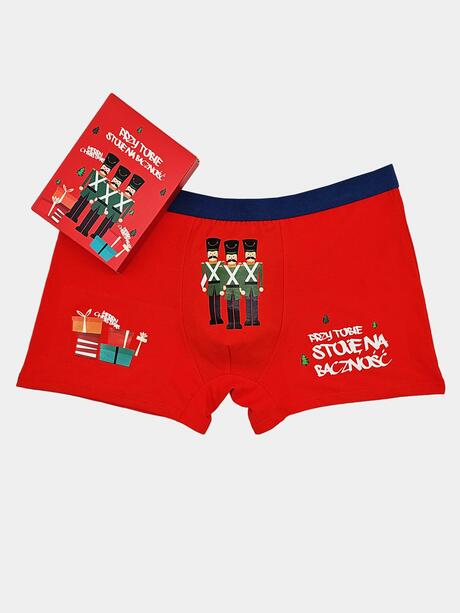 Świąteczne bokserki męskie w prezentowym pudełku