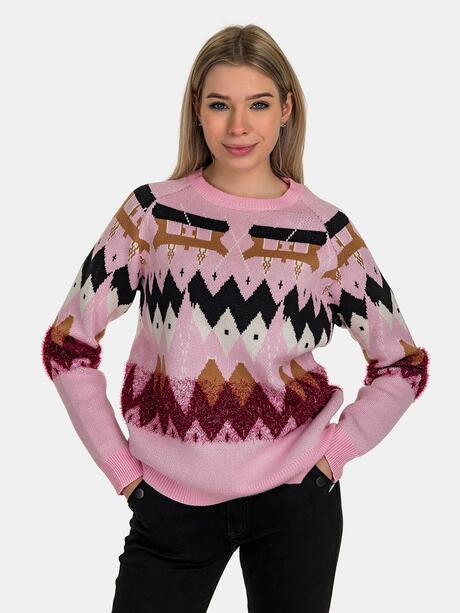 Wzorzysty sweter świąteczny