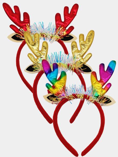 Świąteczna opaska rogi renifera