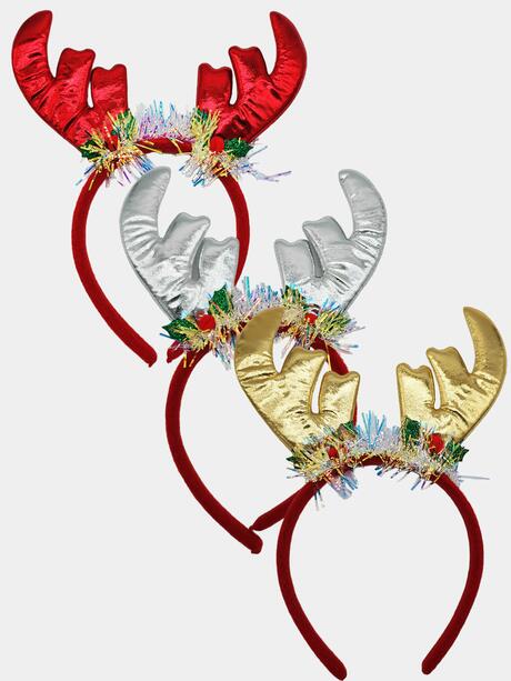 Świąteczna opaska rogi renifera