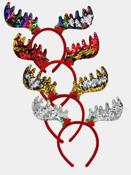 Świąteczna opaska rogi renifera