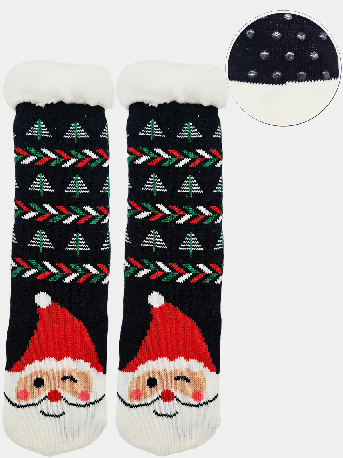 Świateczne skarpety damskie bambosze ciepłe z ABS